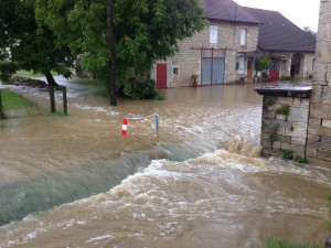 Overstroming na afloop van de plensbui