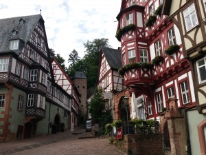 Vele vakwerkhuizen in het fraaie stadje Miltenberg