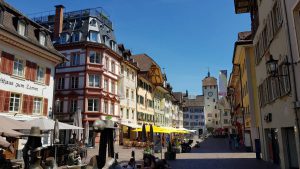 De winkelstraat van Waldshut