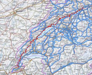 Overzicht van de Jura sudfussroute